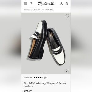 G.H. Bass & Co. Black and White Penny Loafers